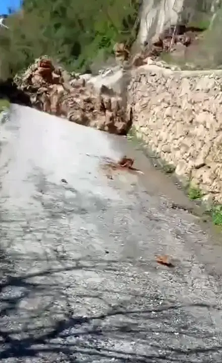 Alanya'da Toprak Kayması Anı Görüntülendi 4